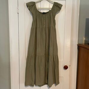 Elegant Olive Green Women's Dress